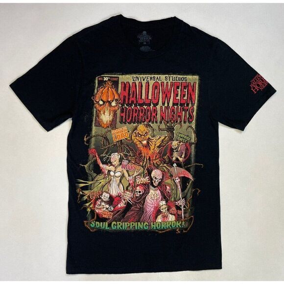Universal Studios Halloween Horror Nights Graphic T-shirt Women XS Black - Picture 1 of 6